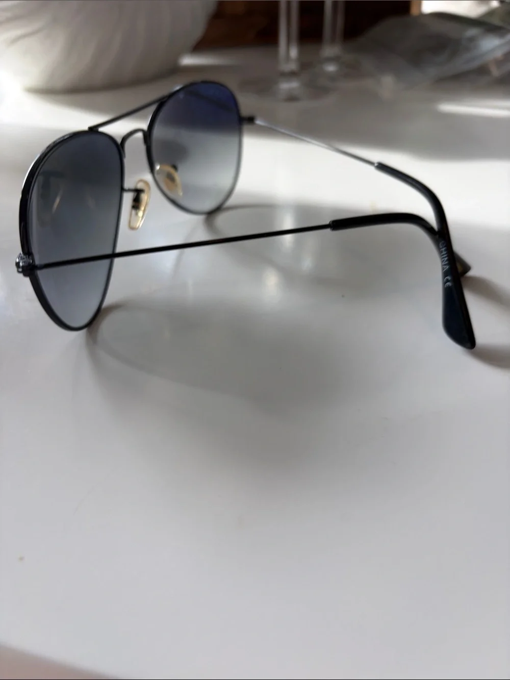 DIFF Aviator Sunglasses - Black Frame with Gray Lenses